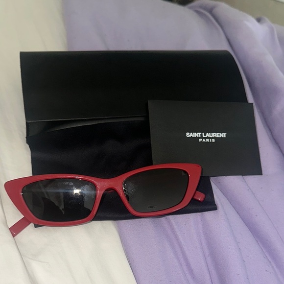 Saint Laurent Red Cat-Eye Sunglasses - Picture 1 of 5
